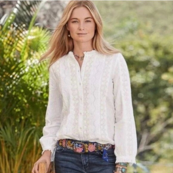 Sundance Tops - NWT Sundance Floral Eyelet Embroidered Blouse Top Buttondown Cotton S 283108